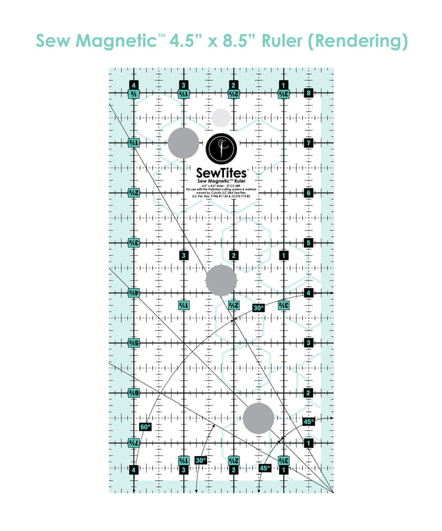 PRE-ORDER: Sew Magnetic 4.5" x 8.5" Ruler